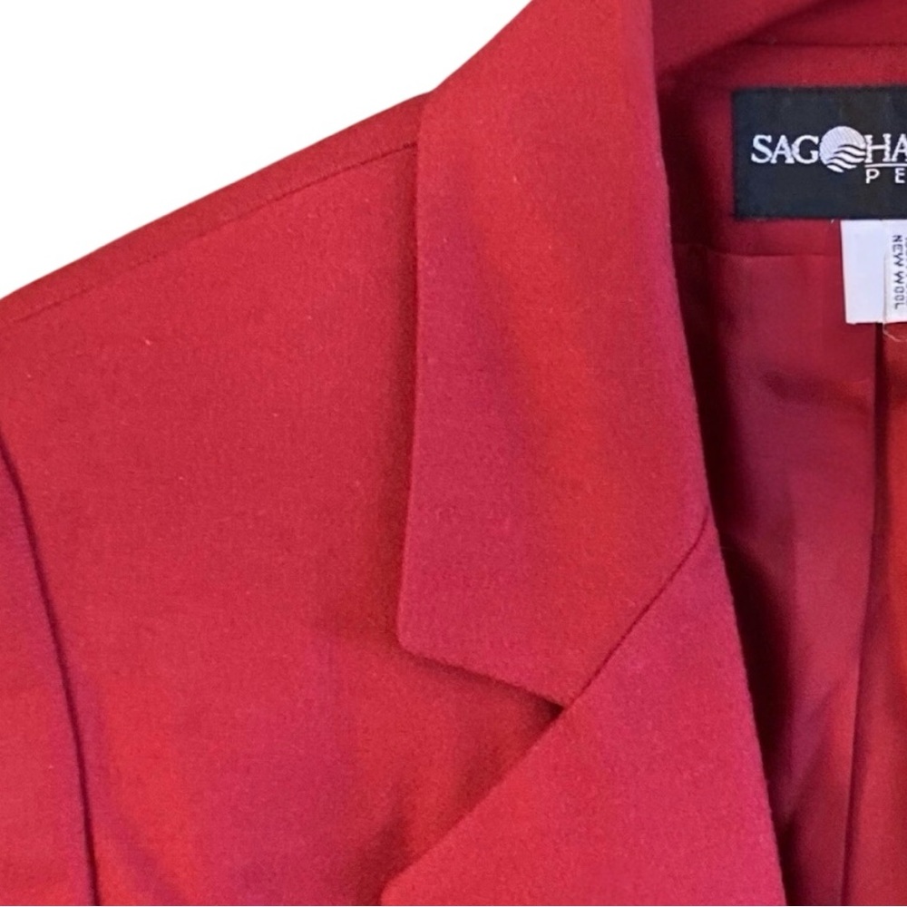 Vintage Sag Harbor Petite Vibrant Red Women's Blazer - Picture 8 of 16